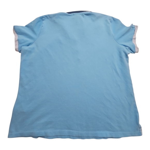 Vintage Lauren Ralph Lauren Active Polo Shirt Women’s 1X Light Blue White Collar - Picture 11 of 13
